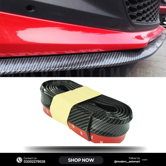 Universal Car Front Bumper Rubber Lip – Carbon Fiber Look