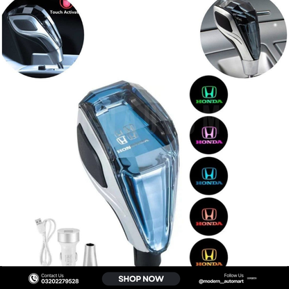Universal Honda Crystal Shape LED Gear Knob – Touch Activated Car Handball (1 Pc)